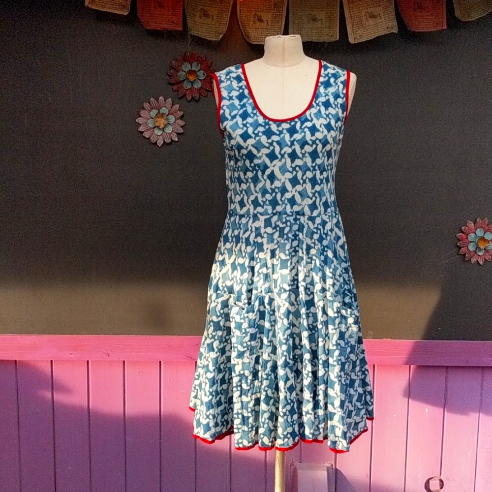Shibori cotton sun dress